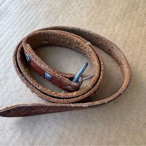 Vintage Brown Leather Men's Belt Retro Y2K Bohemian Hippie Western Style